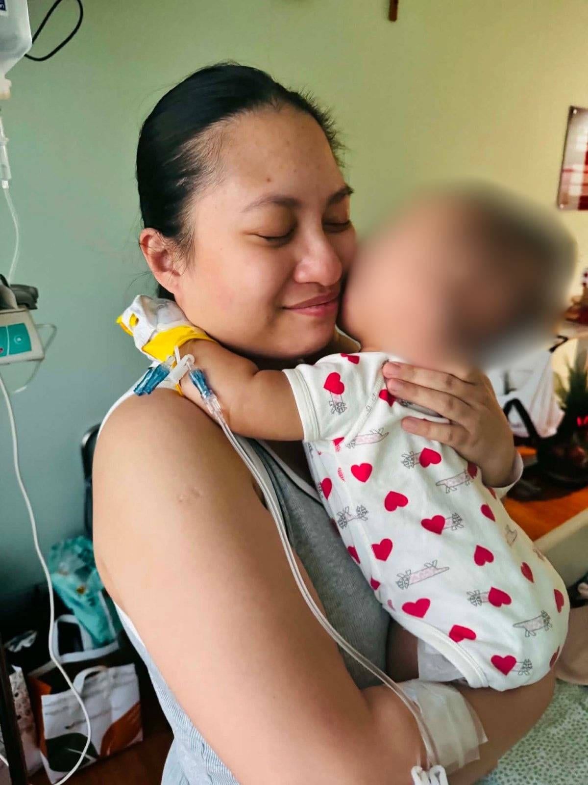 Arianna and her baby; QC condo fire